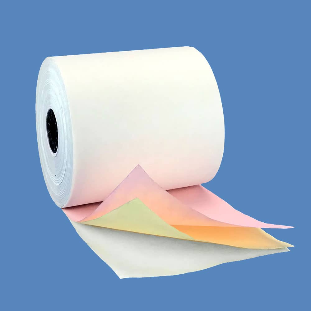 The gioi in an 201911281148552424 1 2 x 64 3 ply carbonless white canary pink roll paper 40 rolls case 0